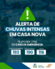 Defesa Civil de Casa Nova alerta para previsão de chuvas intensas nos próximos dias