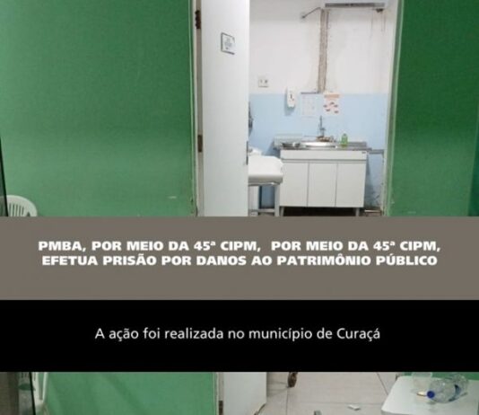Homem flagrado depredando o Hospital Municipal de Curaçá é preso pela PM
