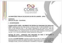 OSC CORES protocola denúncia no Ministério Público do RJ por declarações homofóbicas atribuídas à vereadora Alana Passos