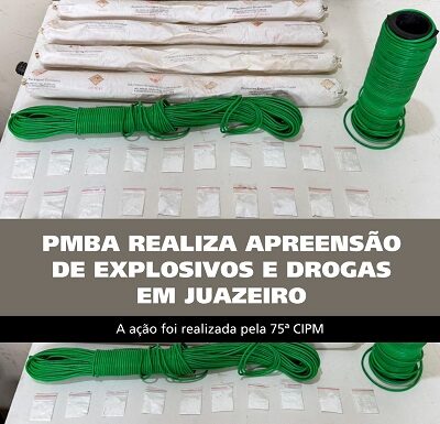 Policiais da 75ª CIPM prendem acusado de tráfico de drogas e posse de explosivos no bairro Dom Thomaz, Juazeiro