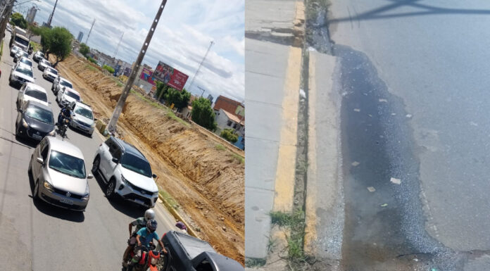 “A avenida virou um caos”: moradores relatam vazamentos, buracos e insegurança na Raul Alves, em Juazeiro