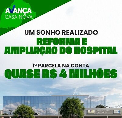 1ª Parcela na Conta: Gestão Anisio Viana realiza sonho histórico do casanovense e garante obra transformadora do Hospital junto ao Governo do Estado