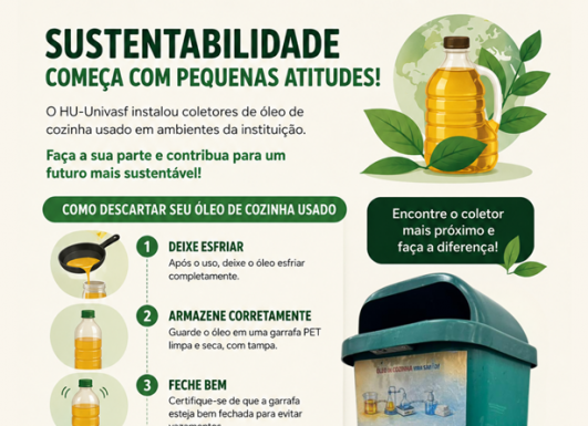 HU-Univasf instala coletores de óleo de cozinha em ambientes da instituição