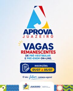 Prefeitura de Juazeiro abre inscrições para vagas remanescentes do Aprova Juazeiro on-line