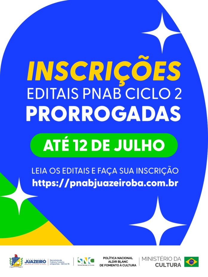 Prefeitura de Juazeiro prorroga até 12 de julho inscrições para editais da Política Nacional Aldir Blanc com investimento de R$ 1,27 milhão na cultura (1)