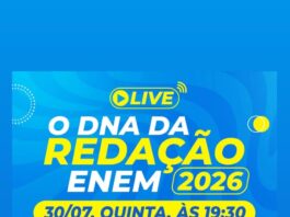 “O DNA da Redação Enem 2026”: Live educativa será realizada nesta quinta-feira (30), às 19h30; veja como participar