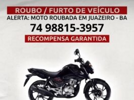 Proprietário da motocicleta furtada nas imediações do HRJ, Santo Antônio, pede ajuda para localizar o veículo