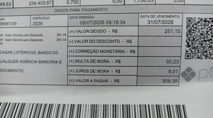 Morador questiona cobrança de multa de 20% em parcelas atrasadas do IPTU 2026; Prefeitura de Juazeiro esclarece