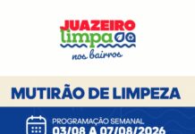 Juazeiro Limpa nos Bairros: Prefeitura divulga cronograma de ações para a primeira semana de agosto