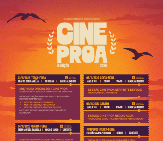 Segunda edição do Cine Proa leva o melhor do cinema documental nordestino às ruas, escolas e espaços culturais de Petrolina