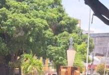 Eleitora flagra suposta boca de urna na Praça da Bandeira, em Juazeiro