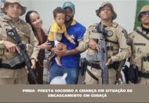 Criança engasgada é socorrida e Salvador por policiais militares em Curaçá