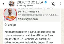 Ministro Kassio Nunes volta a suspender canal “Exército do Lula” e diz que presidente pode ser responsabilizado